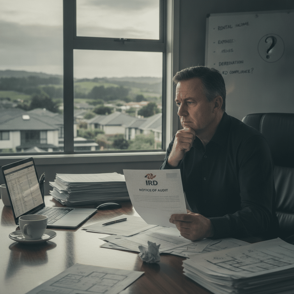 A New Zealand property investor pauses to consider what an IRD audit letter could mean for their portfolio.