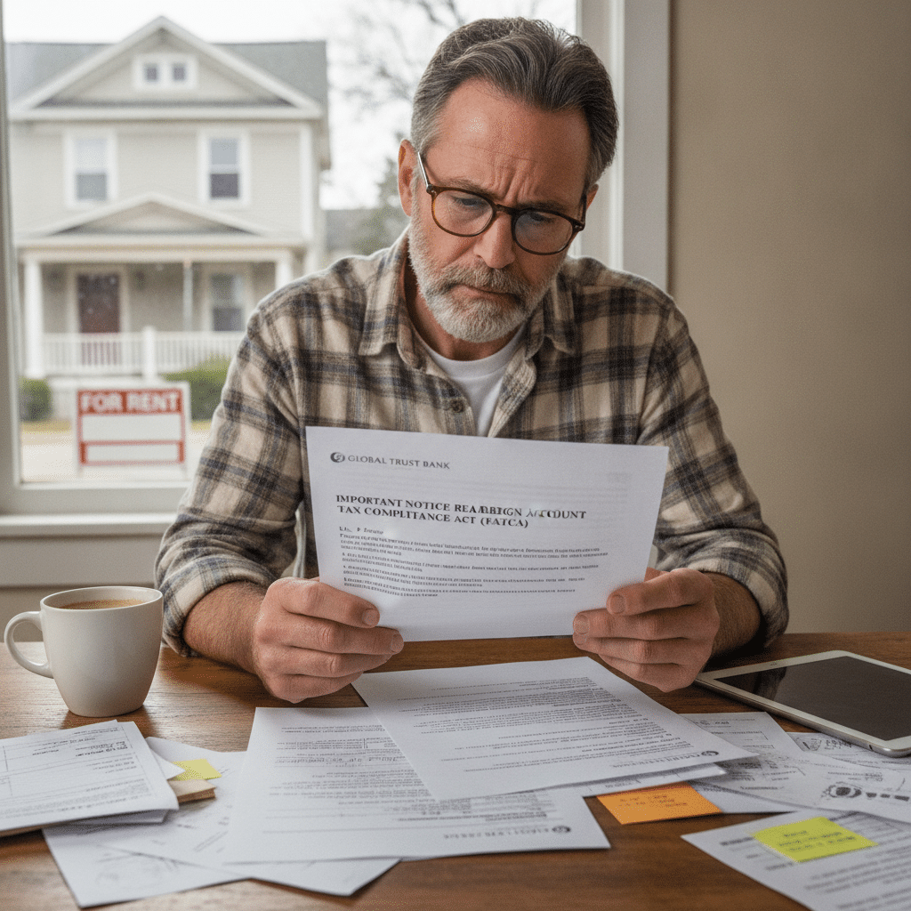 A landlord receives a letter from his bank informing him about FATCA requirements