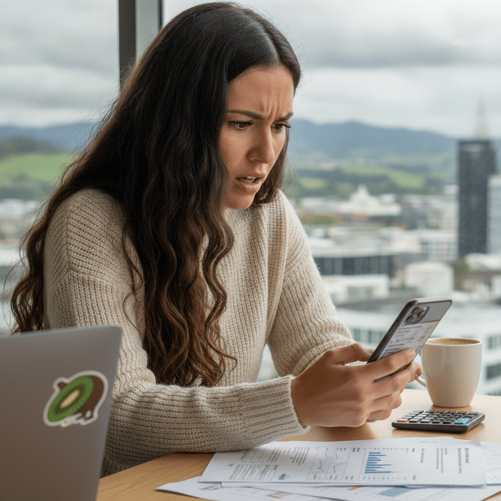 A woman works out new tax rates in NZ
