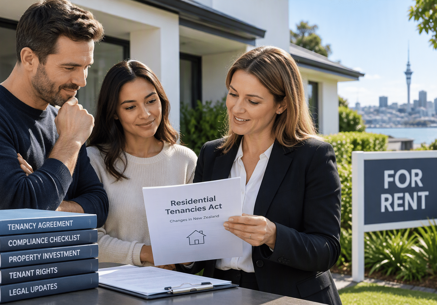 New Zealand rental property owners discussing Residential Tenancies Act changes, tenancy agreements and landlord compliance obligations.