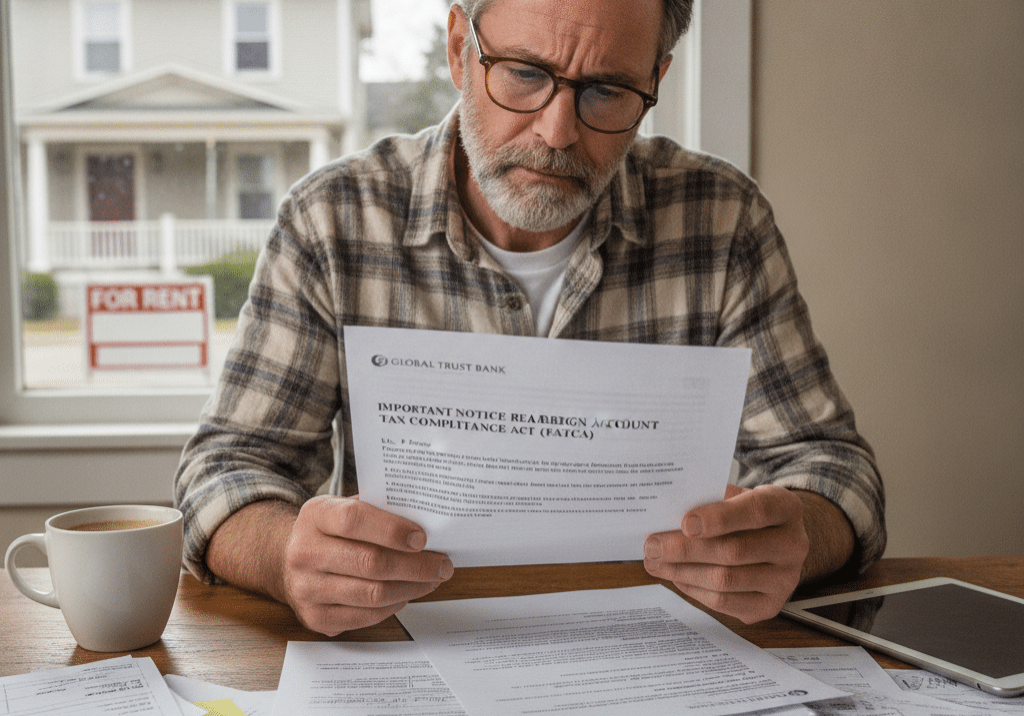 A landlord receives a letter from his bank informing him about FATCA requirements