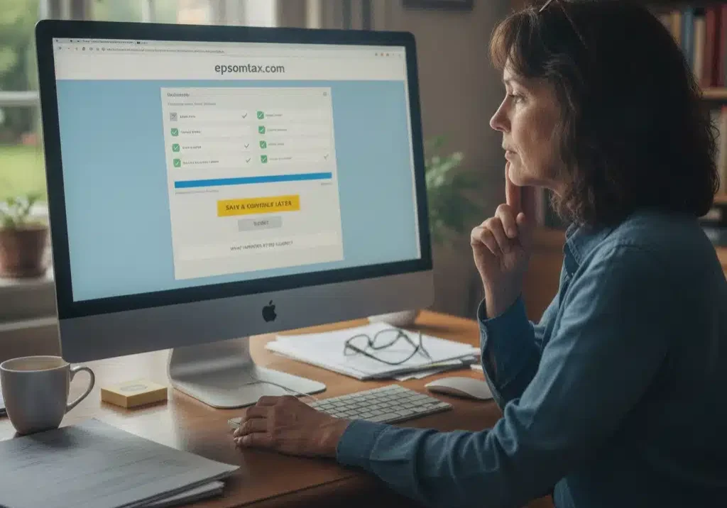 Steps in EpsomTax.com’s tax return process, from completing the questionnaire to Inland Revenue assessment