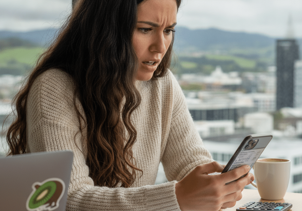 A woman works out new tax rates in NZ